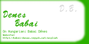 denes babai business card