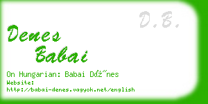 denes babai business card